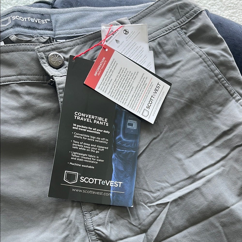 SCOTTeVEST Gray Convertible Travel Pants